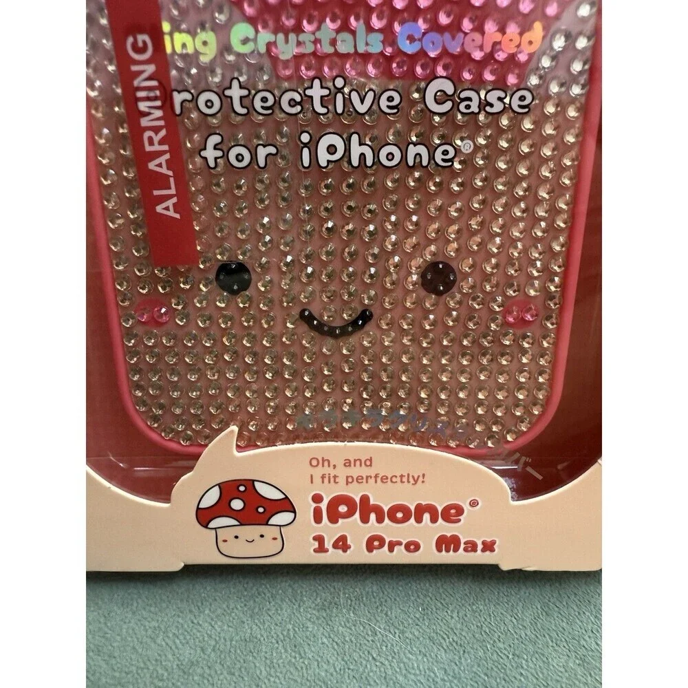 Mimicoco Kino iPhone 14 ProMax Mushroom Jeweled Bling Phone Case Sparkle New